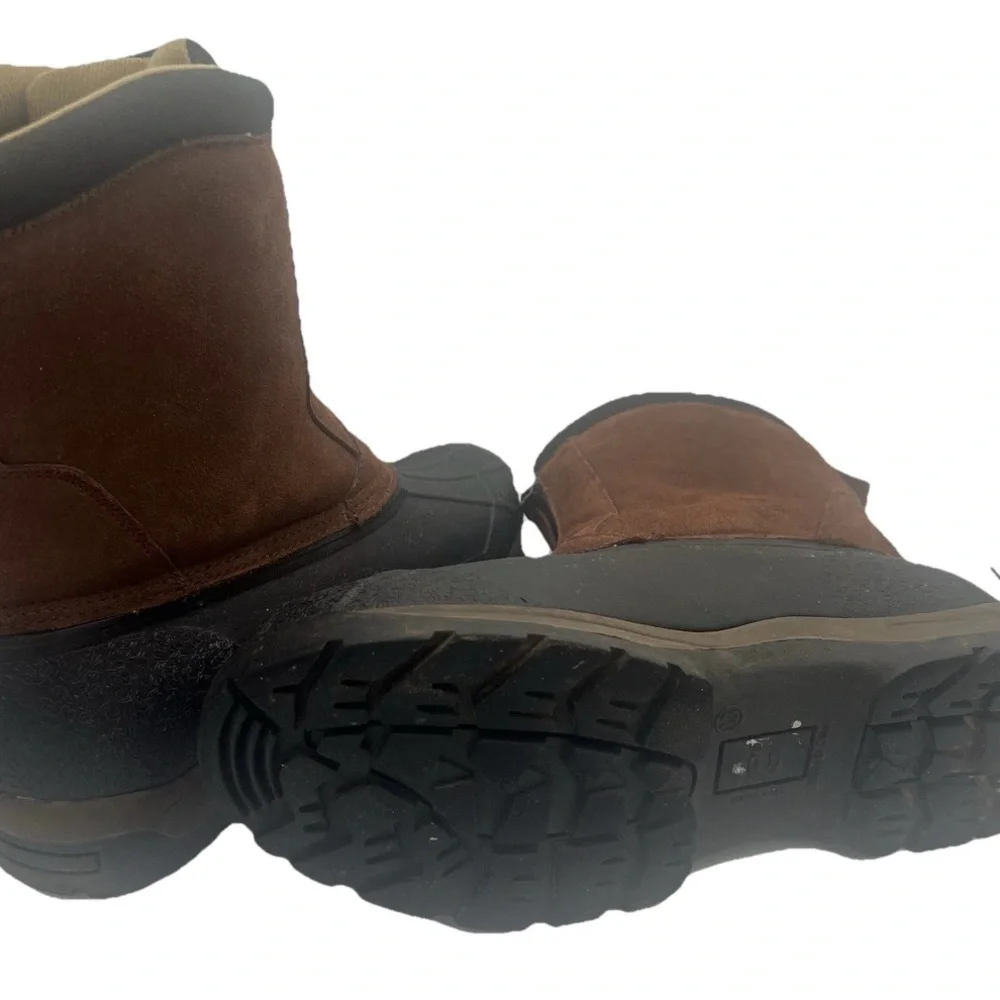 Comfortemp Men's Mid Calf Leather and Rubber Winter Duck Boots Size 13 Brown